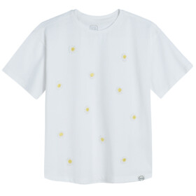Tričko s krátkým rukávem a aplikací- bílé - 146 WHITE
