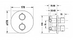 DURAVIT - Termostatická baterie pod omítku, pro 2 spotřebiče, s tělesem, chrom TH4200008010