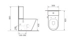 Erga Tina, WC kombi mísa 620x365x820 mm, Rimless + funkce bidetu + toaletní sedátko, černá matná, ERG-V03-TINA-RIM-BID-BK