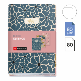 Miquelrius poznámkový sešit - BOHO ESSENCE- sada 3 ks, A5, 80 g, měkký karton, 32 listů, čistý, mix motivů