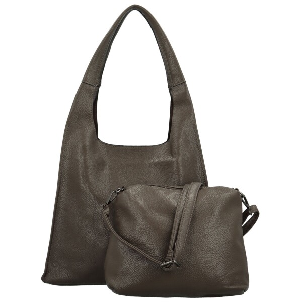 Trendy dámský koženkový set kabelek Jordy, tmavě šedý