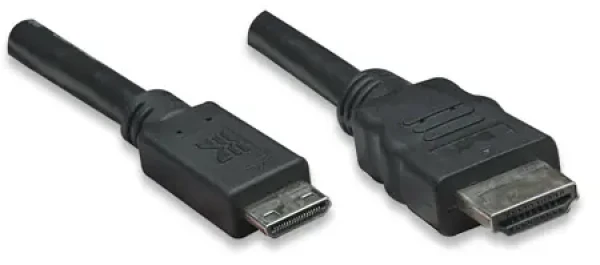 Manhattan miniHDMI kabel 1.8m černá / prodlužovací / stíněný (304955)