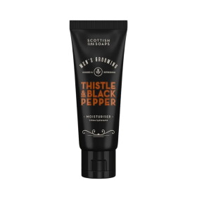SCOTTISH FINE SOAPS Pánský pleťový hydratační krém Thistle & Black Pepper 75 ml, černá barva, plast