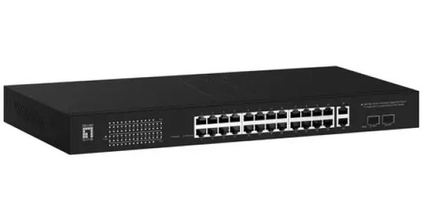 LevelOne GEP-2841 / Switch / 24x GE PoE+ / 2x SFP / 375 W PoE / Managed L2 / 19" (GEP-2841)