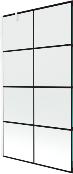 MEXEN/S - Next vanová zástěna FIX 100x150, černý dekor, bílá 895-100-000-00-77-20
