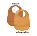 LIEWOOD Silikonový bryndák kapsou Tilda Mustard/ Yellow Mellow Yellow Mellow žlutá barva, plast