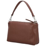 Trendy dámská kožená kabelka na rameno Annisa, tmavě hnědá