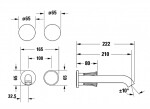 DURAVIT - White Tulip Umyvadlová baterie pod omítku, 2-otvorová instalace, chrom WT1070004010