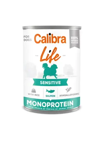 Calibra Dog Life Sensitive Salmon with rice 400 g / Konzerva pro psy / citlivé trávení