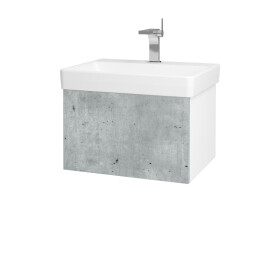 Dřevojas - Koupelnová skříňka VARIANTE SZZ 60 pro umyvadlo Laufen Pro S - N01 Bílá lesk / D01 Beton 162696