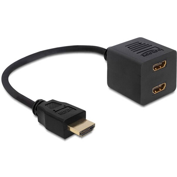 Delock 65226 HDMI adaptér [1x HDMI zástrčka - 2x HDMI zásuvka] černá 12.00 cm