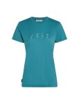 ICEBREAKER Wmns 150 Tech Lite SS Tee Snow Day, Topaz velikost: M