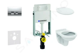 Geberit Set předstěnové instalace, klozet Alpha se sedátkem, tlačítko Delta35, lesklý chrom 110.100.00.1 NR5