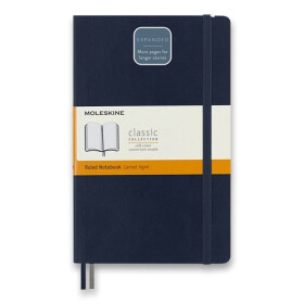 Zápisník Moleskine Expanded - měkké desky, L, linkovaný - modrý