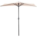 Béžový půlkruhový zahradní slunečník