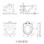 CERANO - Kompletní WC set Profi/Cesso - bílá matná - WC tlačítko Classic/Chrom - pro zazdění - 49x36 CER-8050BD94
