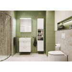 MEREO - Leny, koupelnová skříňka s keramickým umyvadlem 60 cm, bíla CN811