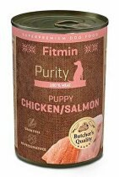 Fitmin dog Purity tin konz PUPPY salm&chicken 400g