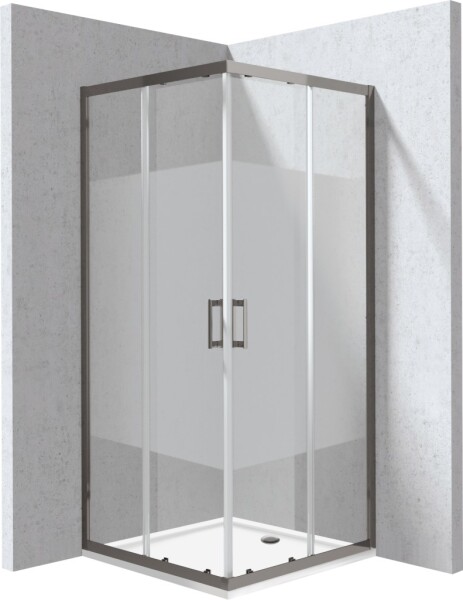DEANTE - Funkia Evo čtvercový kout s vaničkou, 80x80 cm – vzor pruh KYCPDE88P