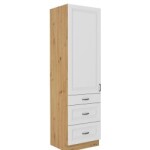 Vysoká potravinová skříňka Stilo 60 DKS-210 3S 1F - Premium Box Barva korpusu: Dub artisan, Barva dvířek: Grafit