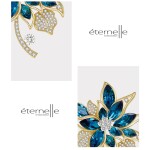 Luxusní brož Swarovski Elements Nuria - květina, Modrá