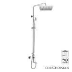 Mereo Eve vanová baterie s talířovou hranatou slim sprchou 250x250 mm, nerez CBE60101SDE2