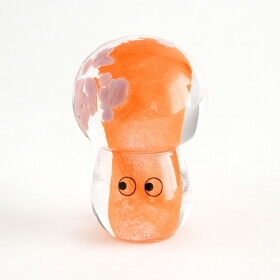 Studio Arhoj Skleněná figurka Crystal Blob Deep Orange Shroom, oranžová barva, sklo
