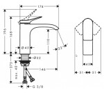HANSGROHE - Vivenis Umyvadlová baterie 110, EcoSmart, matná černá 75022670