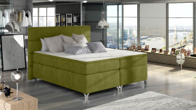 Boxspring Amadeo Rozměr: 160 x 200 cm, látka: Riviera 36, Varianta: Bez LED osvětlení