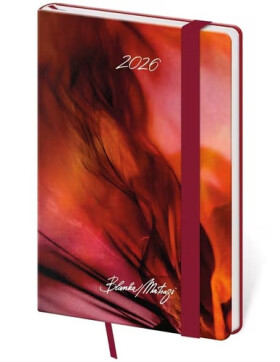 Diář 2026 týdenní kapesní Vario - Matragi Red s gumičkou