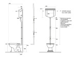 KERASAN - RETRO WC mísa s nádržkou, zadní odpad, bílá-bronz WCSET16-RETRO-ZO
