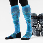 Unisex merino ponožky SMARTWOOL Ski Targeted Cushion Storm Peak Print OT, Nightfall Blue velikost: 38-41 (M)