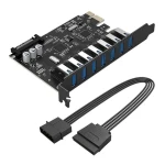 Orico PVU3 černá / PCIe rozšiřující karta / 7x USB 3.0