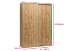 Nábytek Mikulík Skříň ONYX - 1x plné dveře + 1x zrcadlo (š 120-200 cm/v 240 cm) ROZMĚR: (š/v/h) 120 x 240 x 60 cm