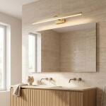Koupelnové nástěnné LED svítidlo SWE009-1W 73cm BRUSH GOLD OSW-20108