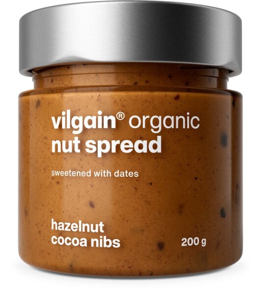 Vilgain Nut Spread slazený datlemi BIO – 3× lískové ořechy a kakao 200 g