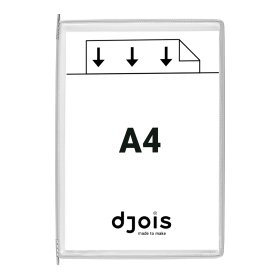 Djois závěsný rámeček s kapsou, A4, otevřený shora, šedý, 10 ks