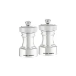ColeMason Hoxton stříbrná / Sada mlýnků na sůl a pepř / nerez / nastavitelné mletí / 10,4 cm (H233116)