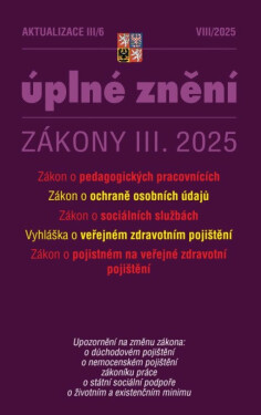 Aktualizace III/6 2025 Zákon o pedagogických pracovnících