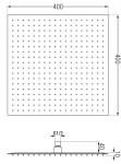 MEXEN/S - Cube DR02 podomítkový sprchový SET + slim sprcha 40 cm, chrom 77502DR0240-00