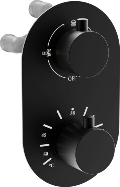 MEXEN - Kai termostatická baterie sprcha/vana 3 výstupy, černá 77602-70