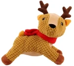 HUHUBAMBOO Hračka pro psy Vánoční sob s červenou šálou / 24 cm (357025)