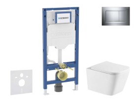GEBERIT - Duofix Set předstěnové instalace, klozetu Arkas I a sedátka softclose, tlačítko Sigma20, chrom SANI11CA1171