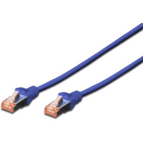 Digitus DK-1644-100/B RJ45 síťové kabely, propojovací kabely CAT 6 S/FTP 10.00 m modrá stínění pletivem, bez halogenů, samozhášecí, fóliové stínění, stíněný,