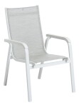 KETTLER BASIC PLUS stohovatelné, hliníkové křeslo - bílá / světle šedá