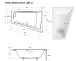 HOPA - Asymetrická vana INTIMA DUO - Nožičky k vaně - Bez nožiček, Rozměr vany - 180 × 125 cm, Způsob provedení - Pravé VANINTID18P