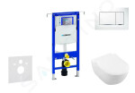 GEBERIT - Duofix Modul pro závěsné WC s tlačítkem Sigma30, bílá/lesklý chrom + Villeroy Boch - WC a sedátko, DirectFlush, SoftClose, CeramicPlus 111.355.00.5 NI5