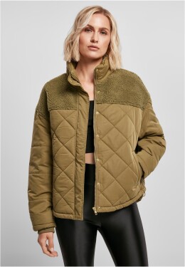 Dámská oversized Diamond Quilt Puffer Jacket tiniolive