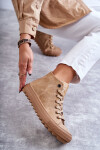 Dámské Tenisky Big Star Vysoké Zateplené Camel GG274072 37