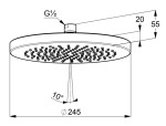 KLUDI - A-Qa Hlavová sprcha, průměr 25 cm, matná černá 6651139-00